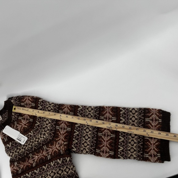 Soft Surroundings Sweater Womens XL Brown Fair Isle Alpaca Blend Crewneck Tunic - Picture 8 of 15